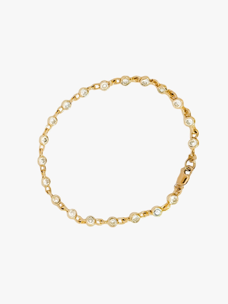 Dahlia Gemstone Chain Anklet - Midori Jewelry Co.