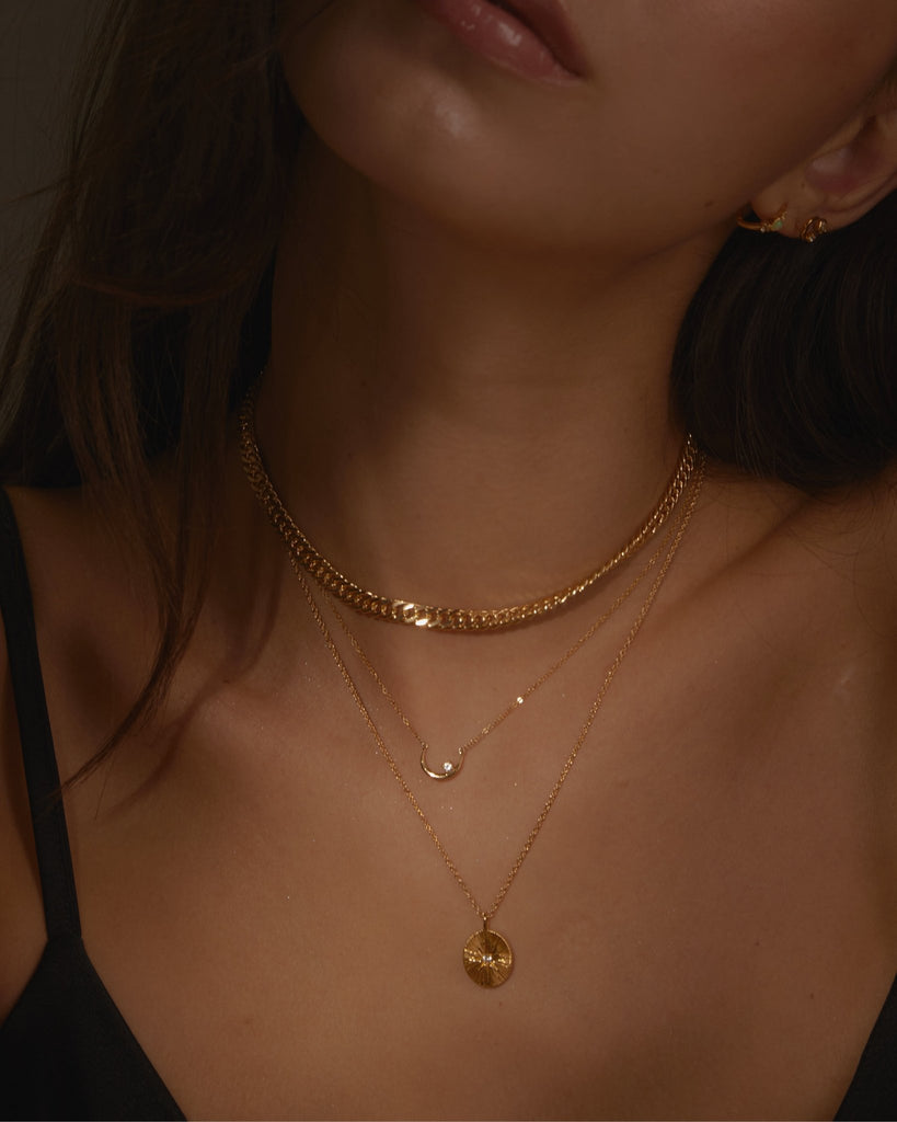 Double Cuban Chain Choker - Midori Jewelry Co.