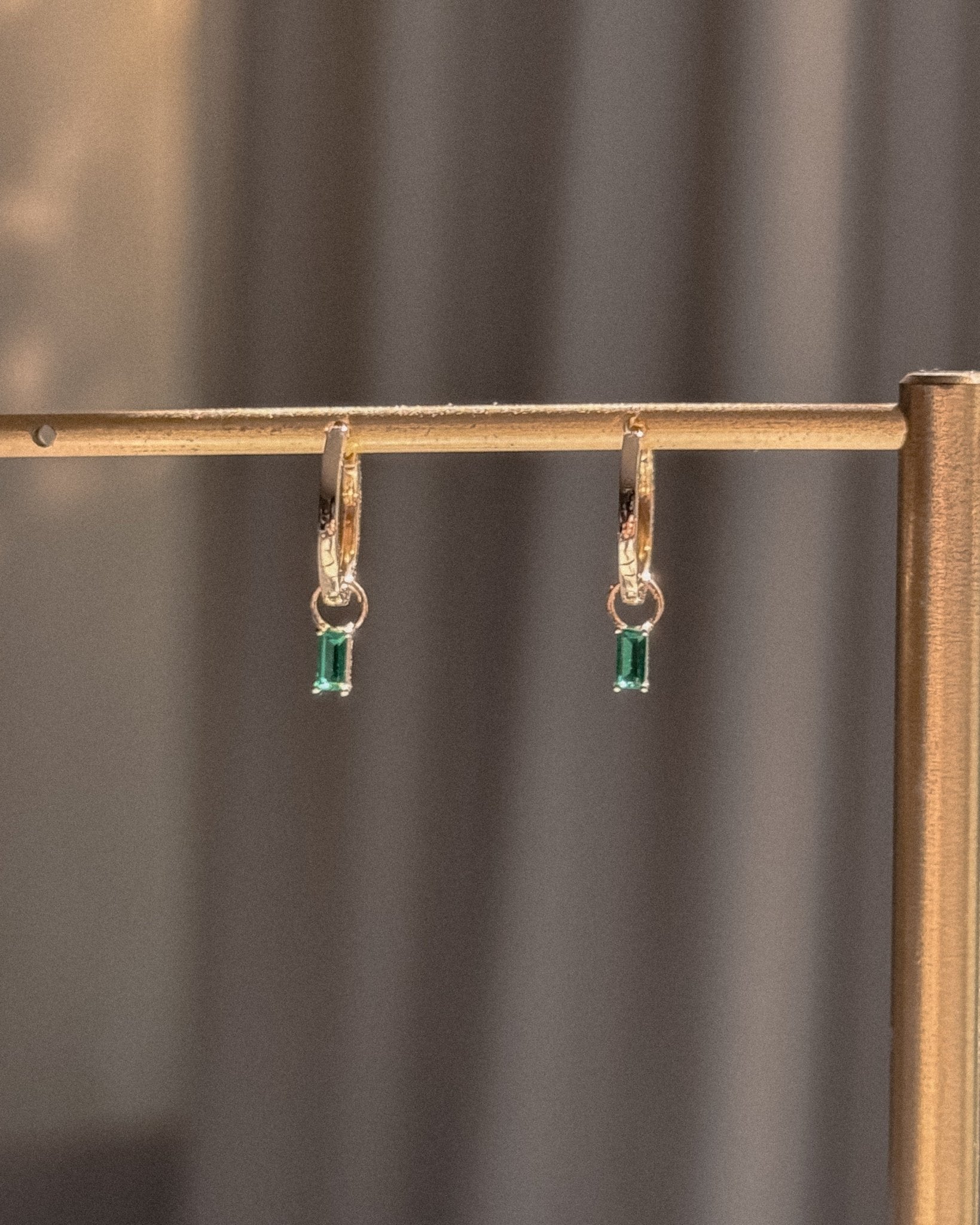 Emerald Hoop Earring - Midori Jewelry Co.