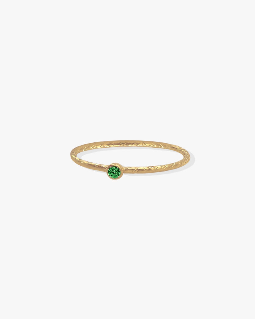 Emerald Petit Solitaire Ring - Midori Jewelry Co.