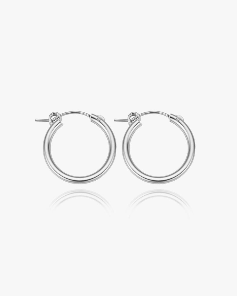 Essential Medium Hoops in Silver - Midori Jewelry Co.