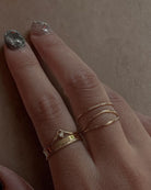 Half Pavé Band Ring - Midori Jewelry Co.