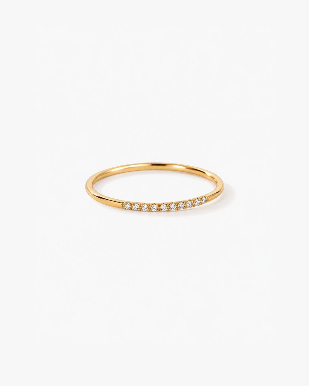 Half Pavé Band Ring - Midori Jewelry Co.