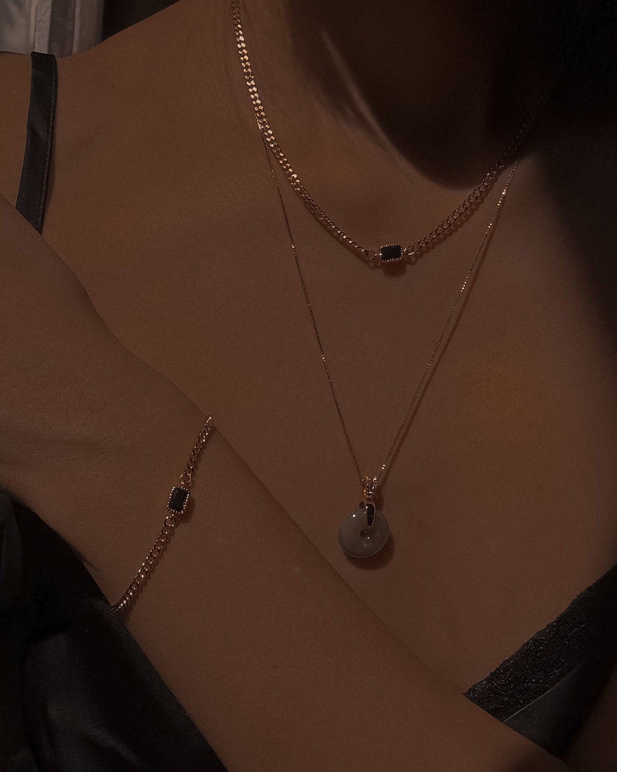 Harlow Onyx Choker & Bracelet Set - Midori Jewelry Co.