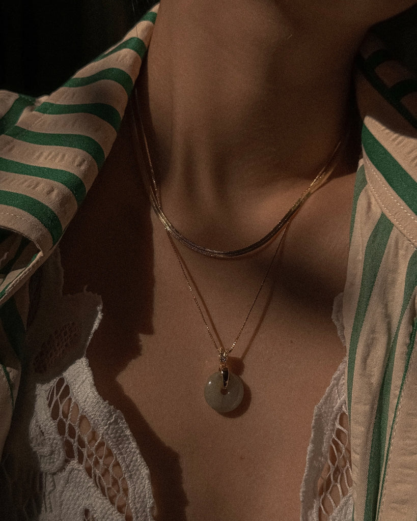 Hera Herringbone Chain Necklace - Midori Jewelry Co.