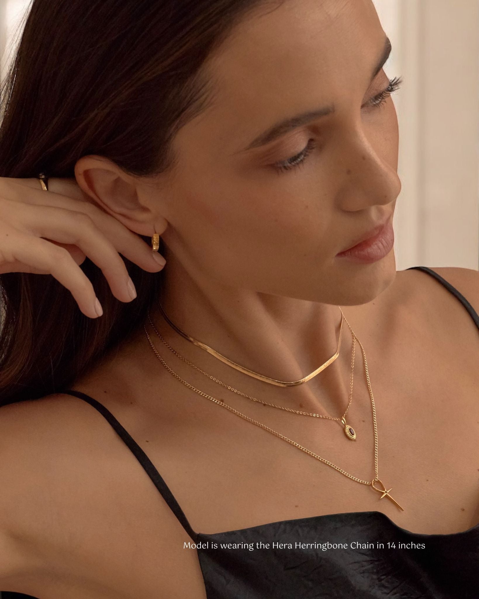 Hera Herringbone Chain Necklace - Midori Jewelry Co.