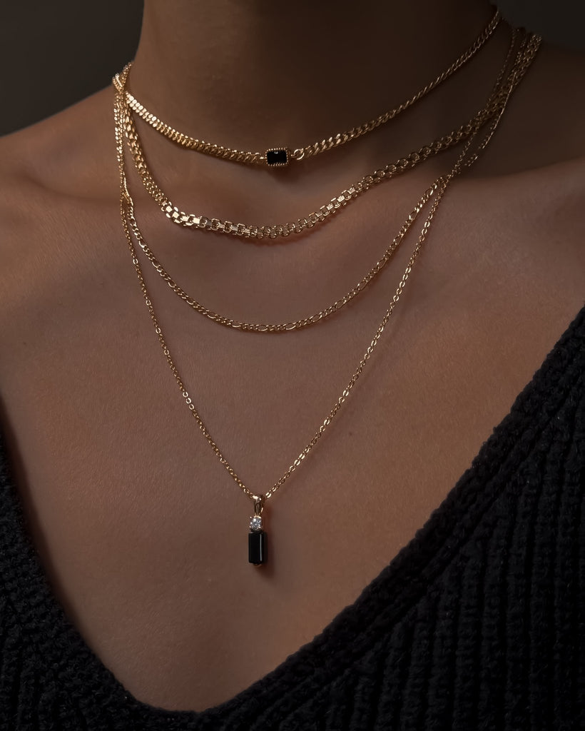Leira Onyx Pendant Necklace - Midori Jewelry Co.