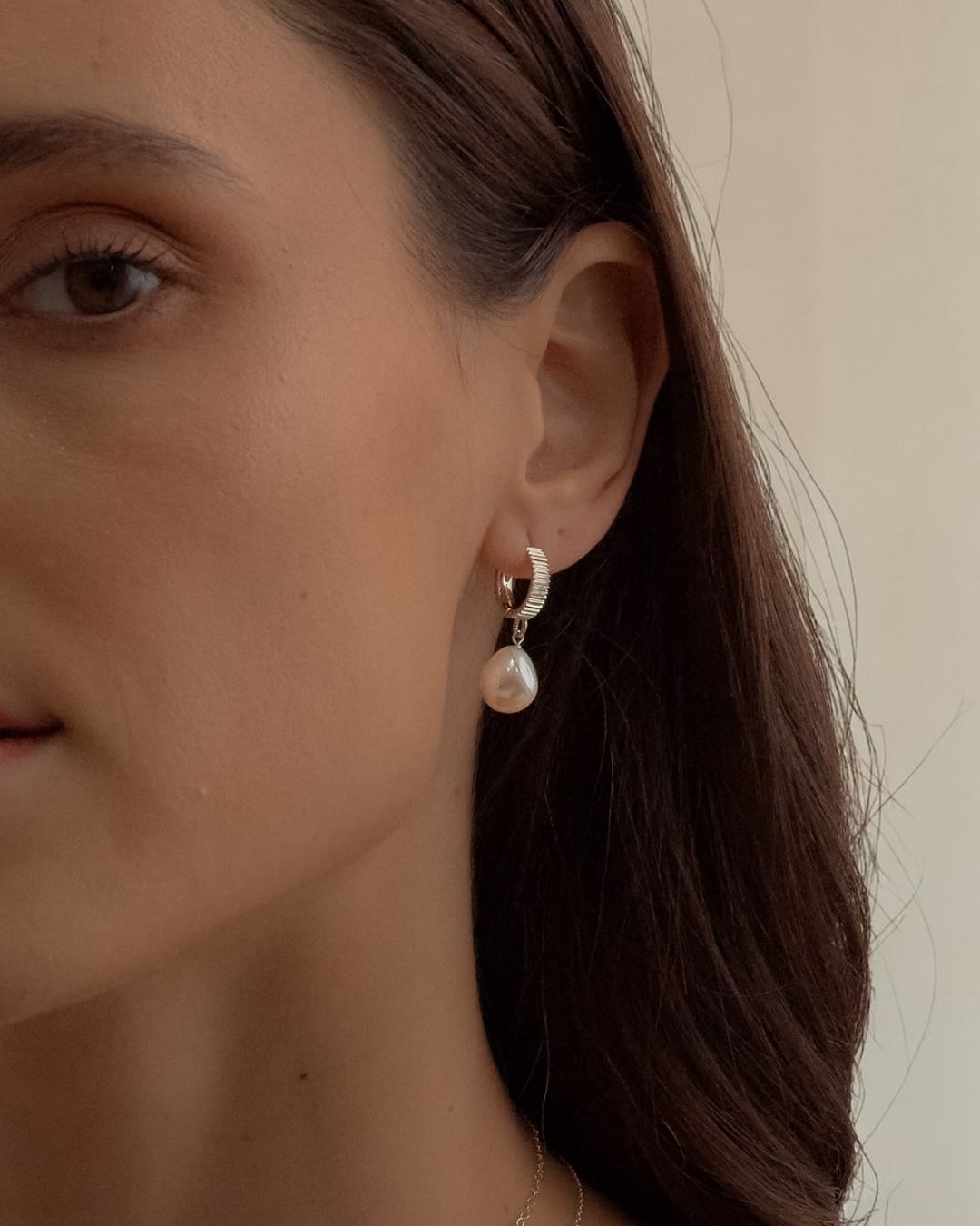 Mantra Pearl Hoops - Midori Jewelry Co.