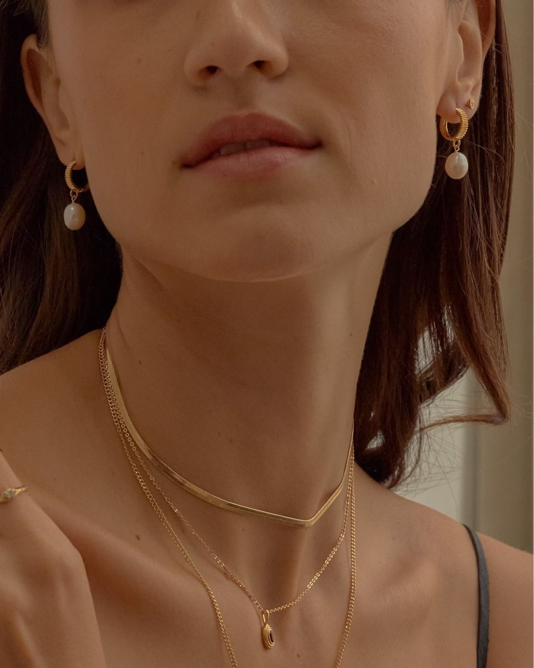 Mantra Pearl Hoops - Midori Jewelry Co.
