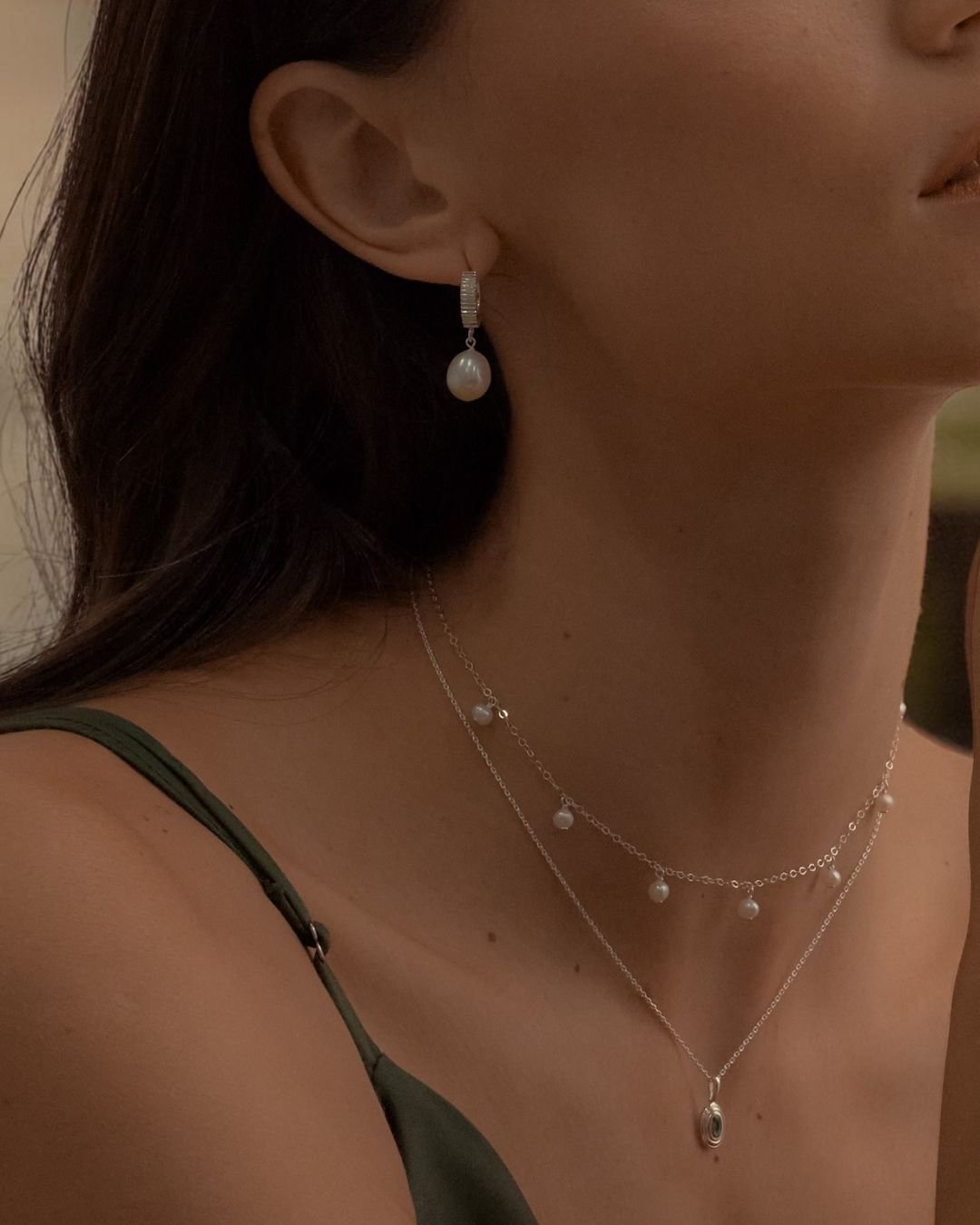 Mantra Pearl Hoops - Midori Jewelry Co.