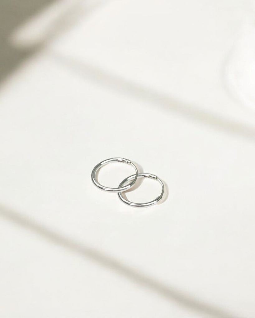 Medium Thin Infinite Hoops in Silver - Midori Jewelry Co.