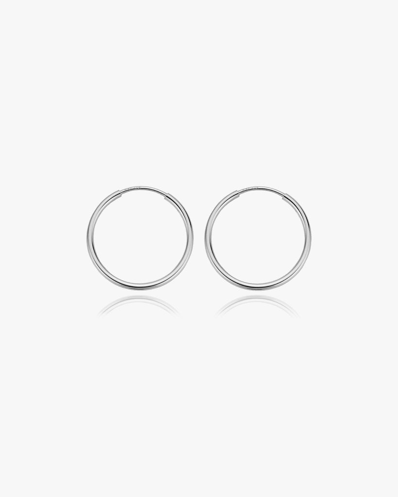 Medium Thin Infinite Hoops in Silver - Midori Jewelry Co.