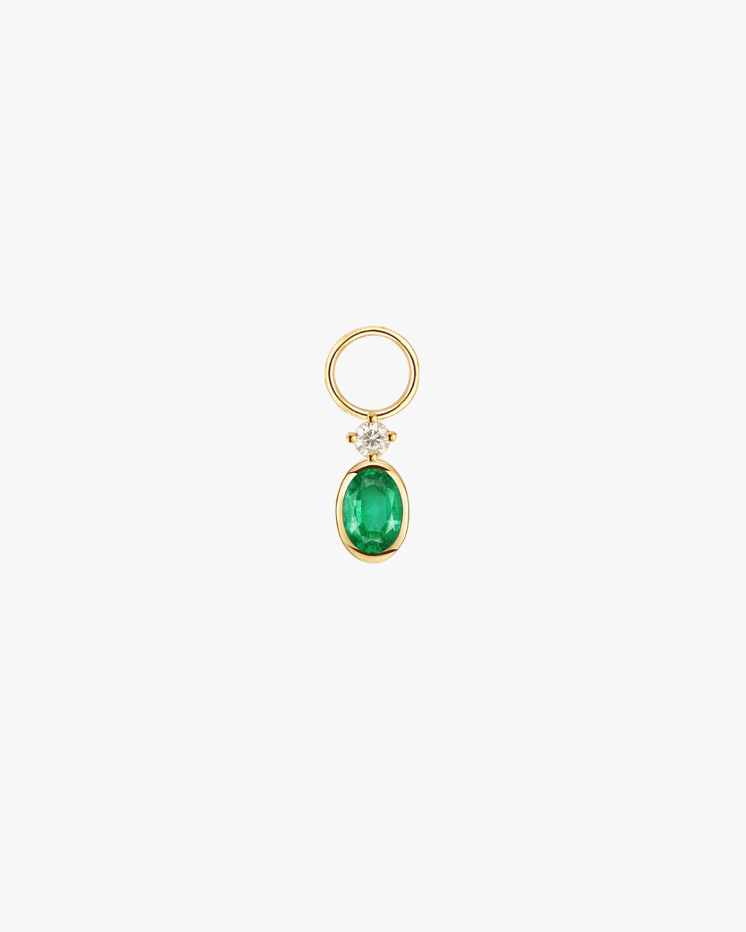 Oval Emerald Huggie Charm - Midori Jewelry Co.