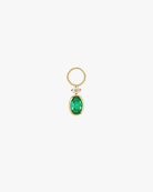 Oval Emerald Huggie Charm - Midori Jewelry Co.