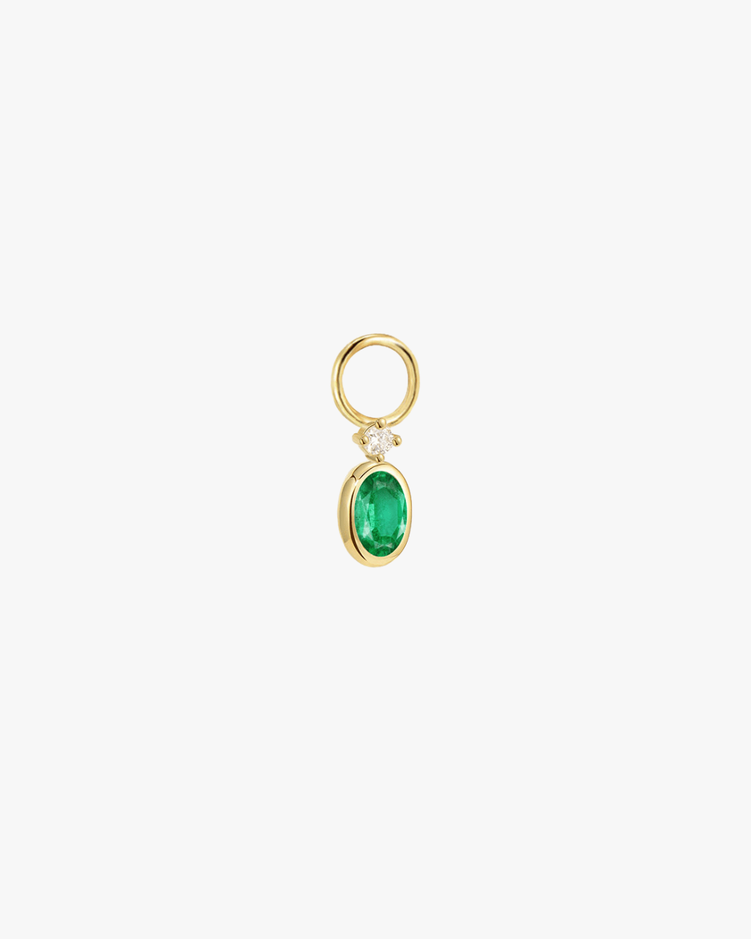 Oval Emerald Huggie Charm - Midori Jewelry Co.