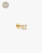 Petit Diamond Cartilage Flatback Stud in 14k Gold - Midori Jewelry Co.