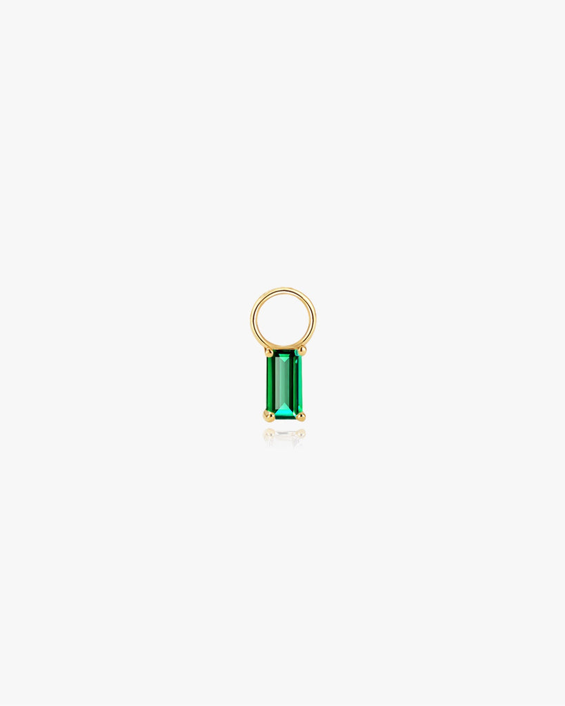 Rectangle Hoop Charm Emerald - Midori Jewelry Co.