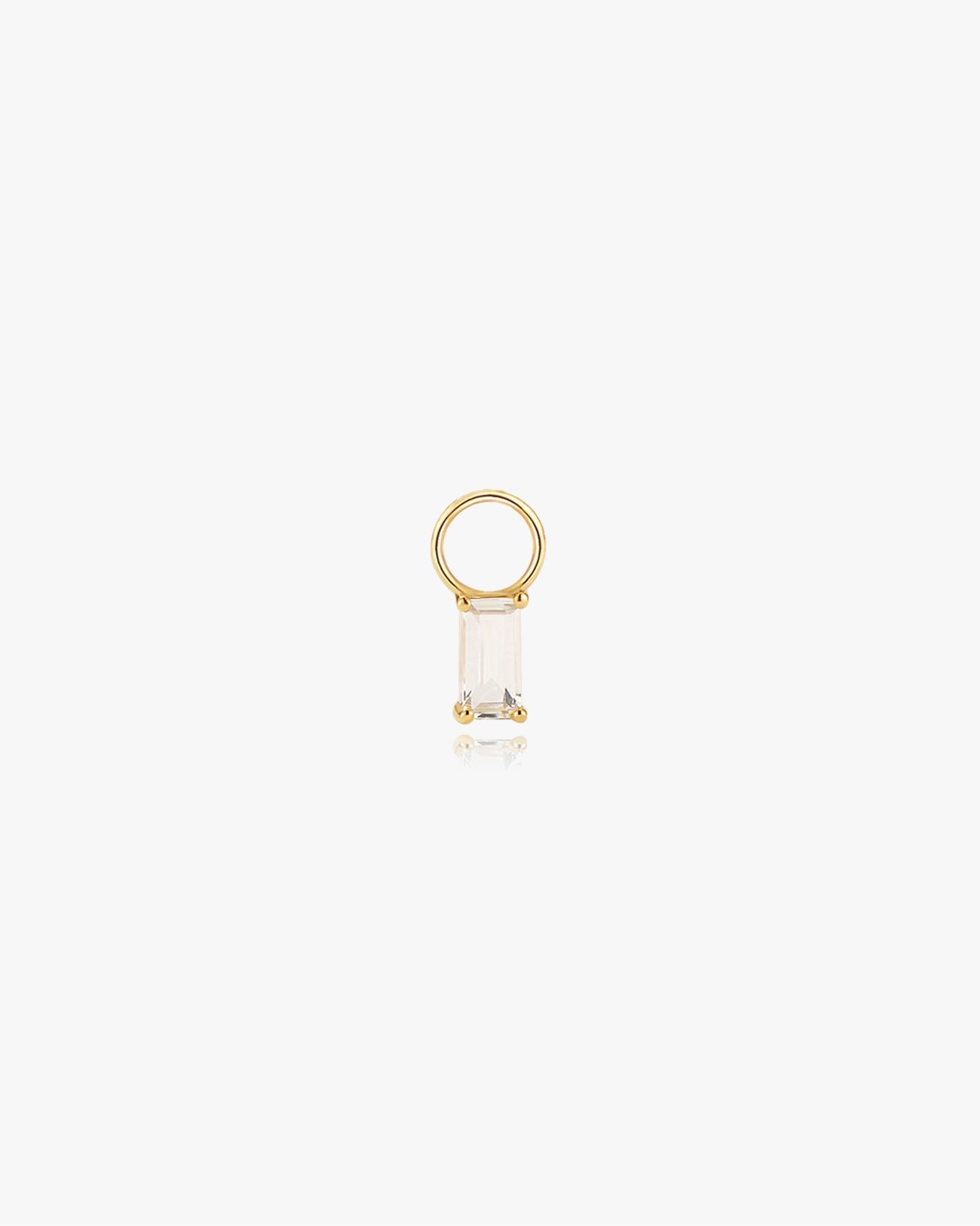 Rectangle Hoop Charm White Topaz - Midori Jewelry Co.