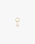 Rectangle Hoop Charm White Topaz - Midori Jewelry Co.