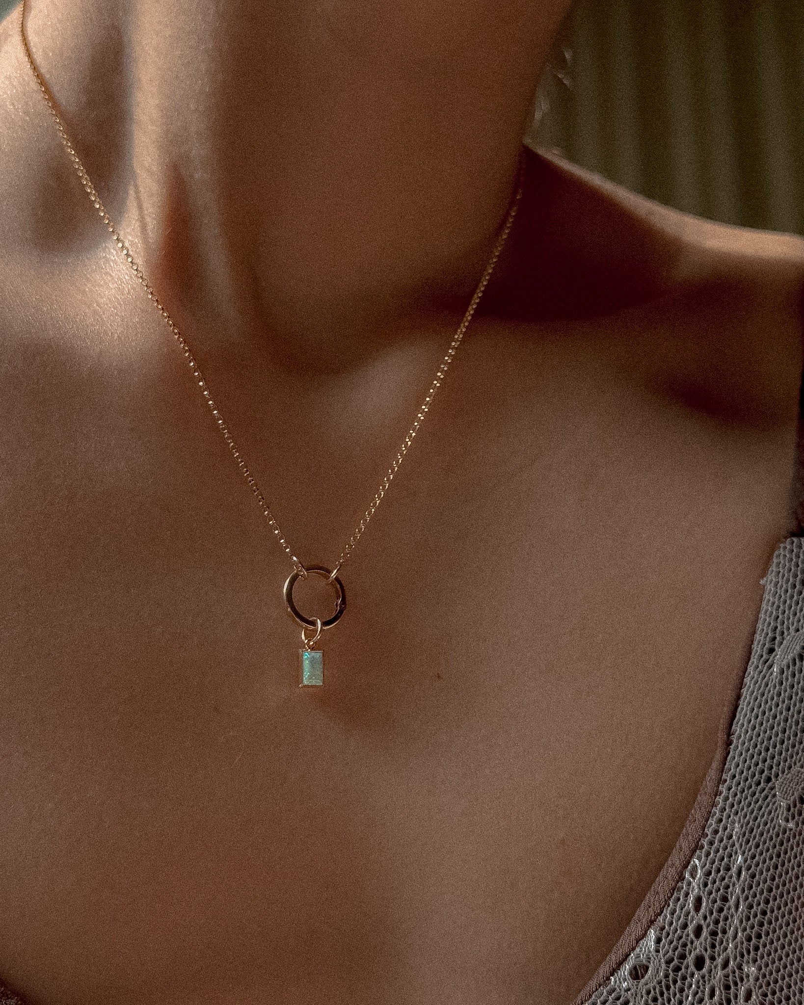 Round Charm Holder Necklace - Midori Jewelry Co.