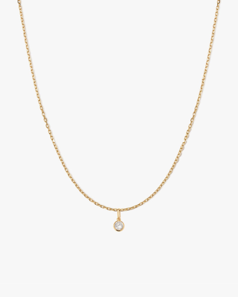 Round Diamond Charm Necklace - Midori Jewelry Co.