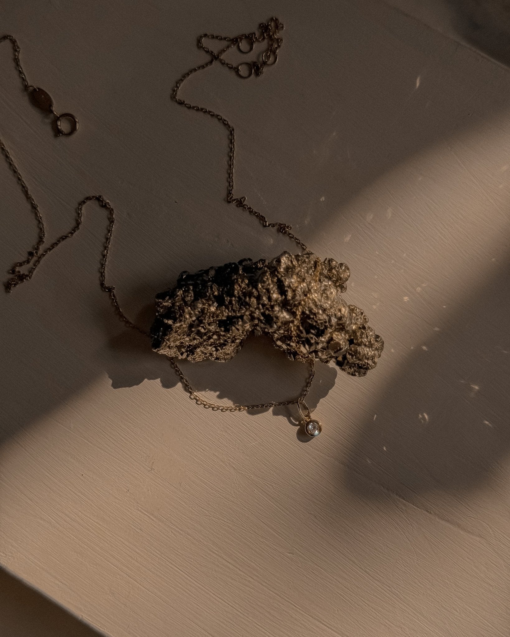 Round Diamond Charm Necklace - Midori Jewelry Co.