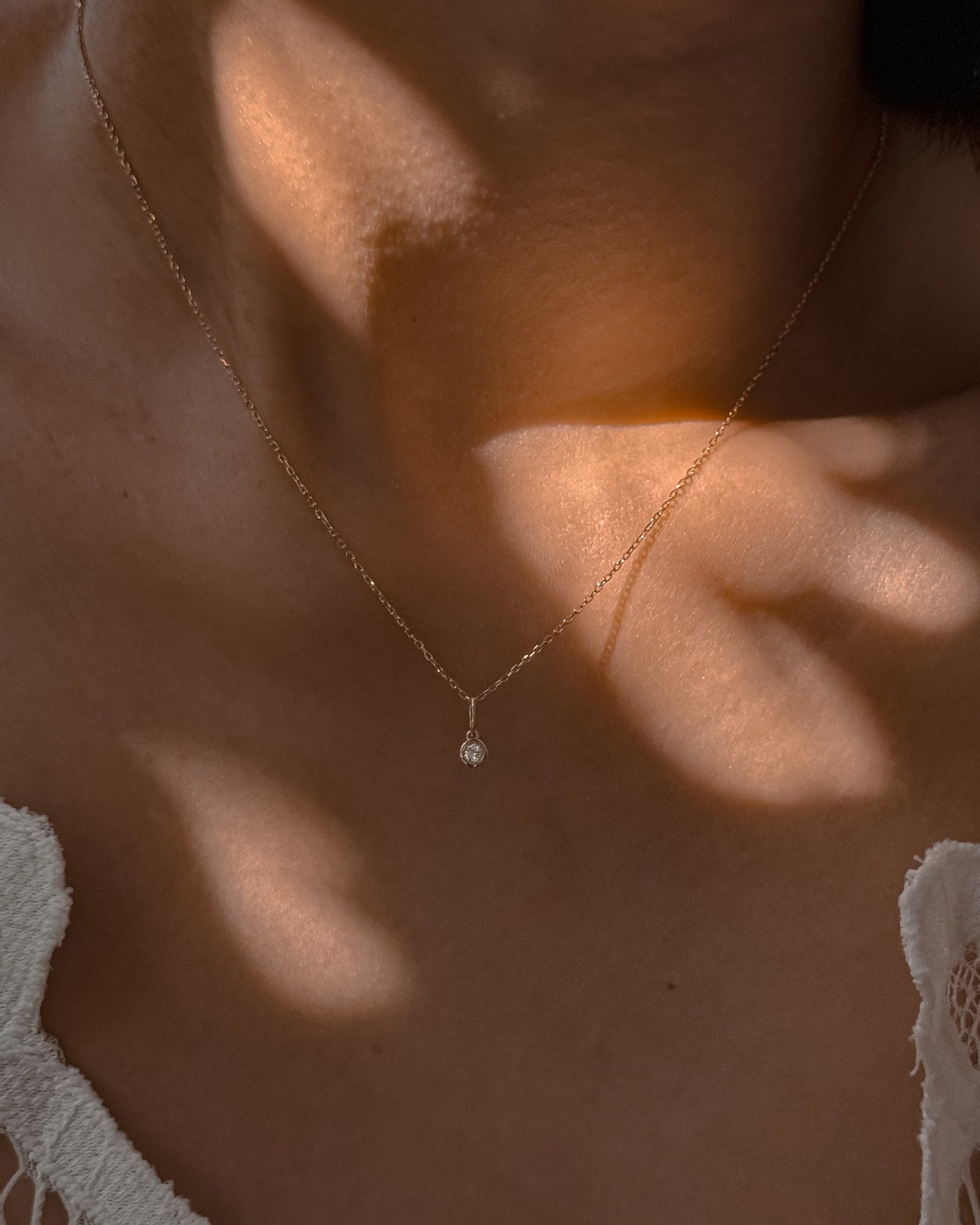 Round Diamond Charm Necklace - Midori Jewelry Co.