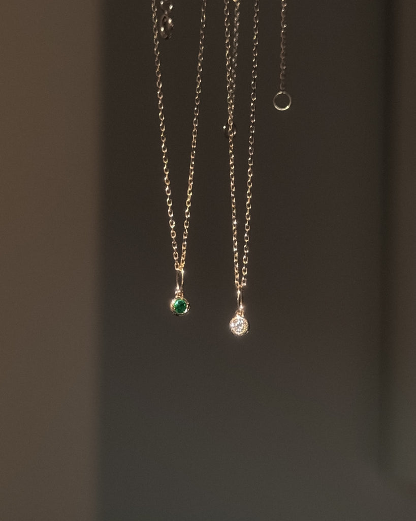 Round Diamond Charm Necklace - Midori Jewelry Co.