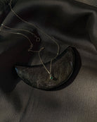 Round Emerald Charm Necklace - Midori Jewelry Co.