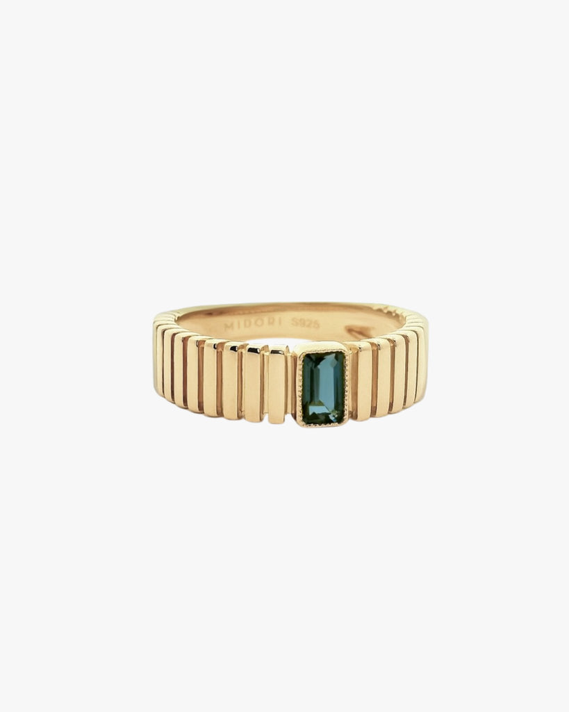 Saturn Ribbed Ring in 9k - Midori Jewelry Co.