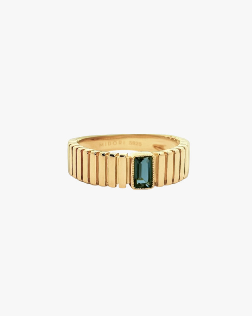 Saturn Ribbed Ring in Vermeil - Midori Jewelry Co.