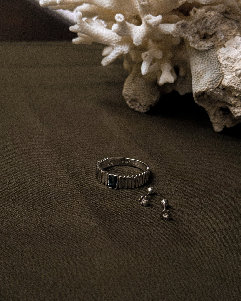 Saturn Ribbed Ring (Ready to Ship) - Midori Jewelry Co.