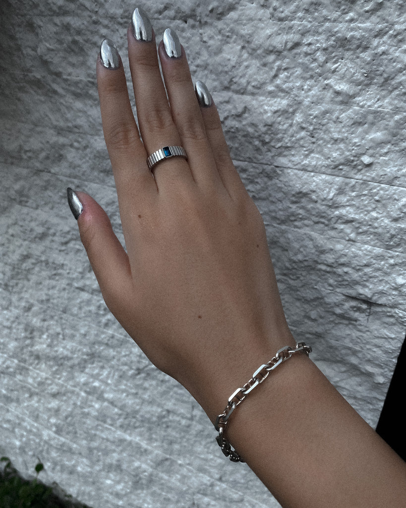 Saturn Ribbed Ring (Ready to Ship) - Midori Jewelry Co.