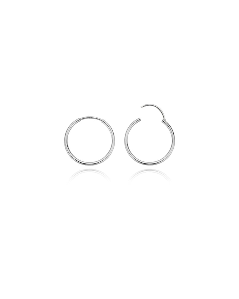 Small Thin Infinite Hoops in Silver - Midori Jewelry Co.