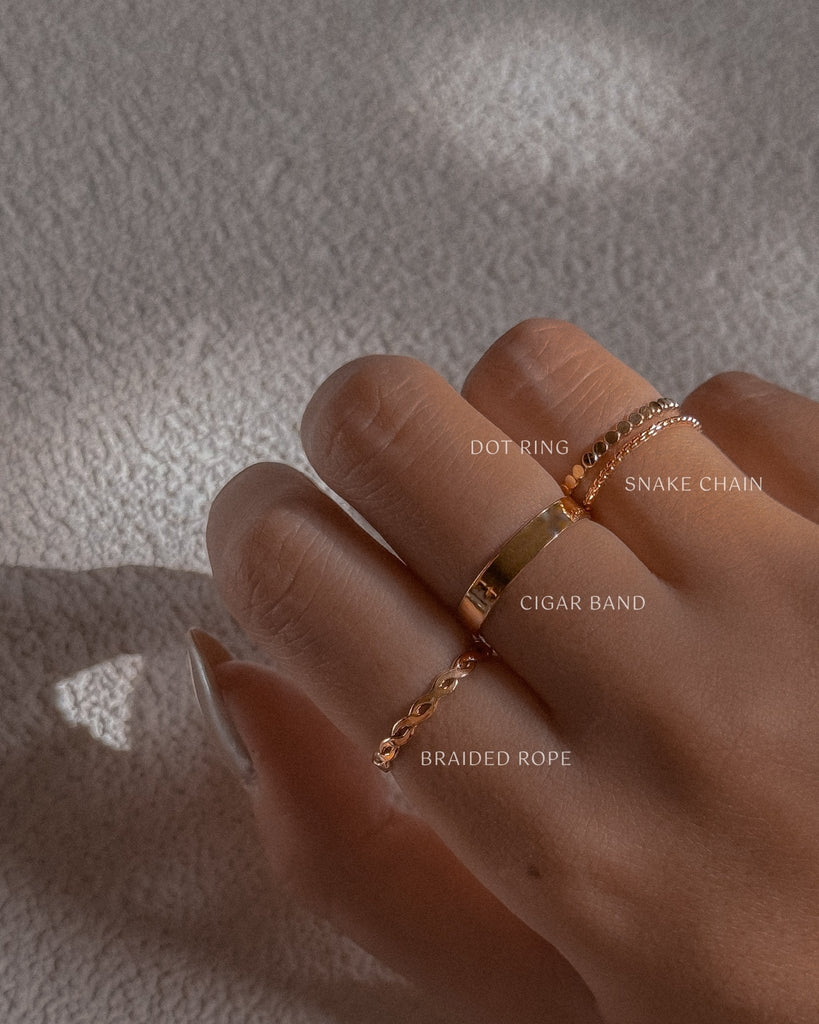 Snake Chain Stacking Ring - Midori Jewelry Co.