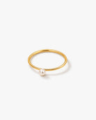 Solitaire Pearl Stacking Ring - Midori Jewelry Co.