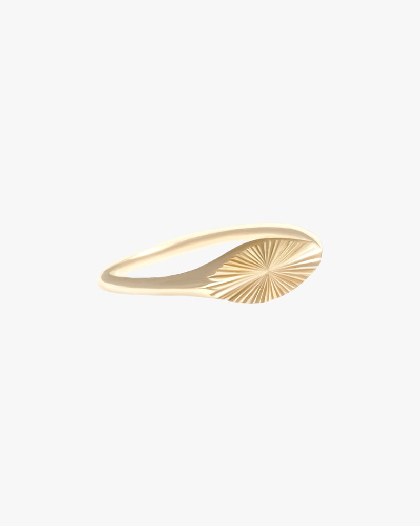 Sunburst Signet Ring in 9k - Midori Jewelry Co.