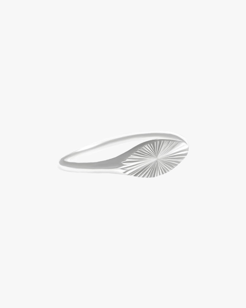 Sunburst Signet Ring in Silver - Midori Jewelry Co.