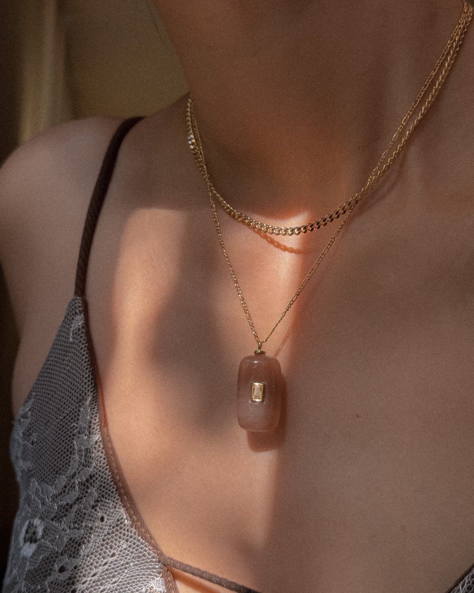 Sunstone Pendant Necklace - Midori Jewelry Co.