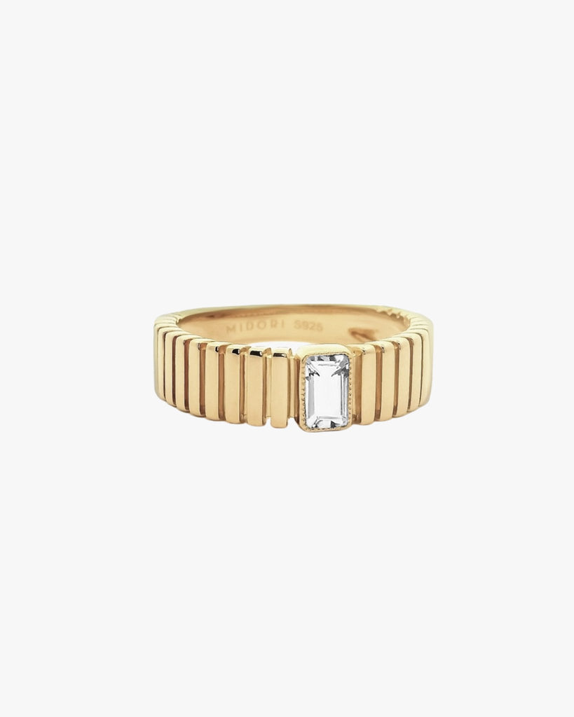 Venus Ribbed Ring in 9k - Midori Jewelry Co.