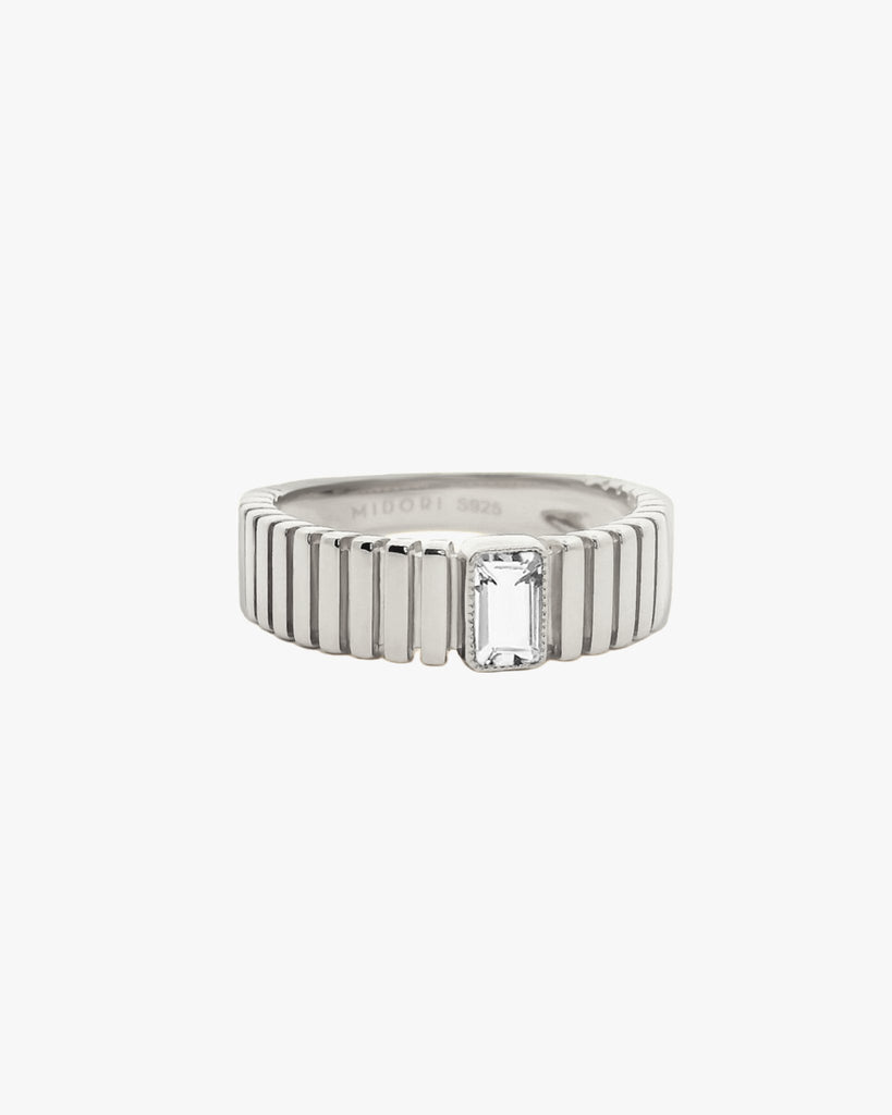 Venus Ribbed Ring in Silver - Midori Jewelry Co.