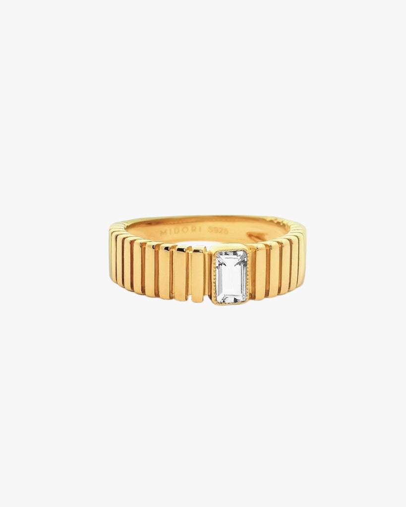 Venus Ribbed Ring in Vermeil - Midori Jewelry Co.