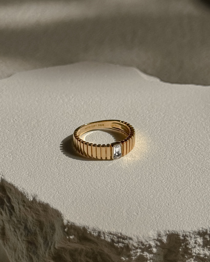 Venus Ribbed Ring (Ready to Ship) - Midori Jewelry Co.