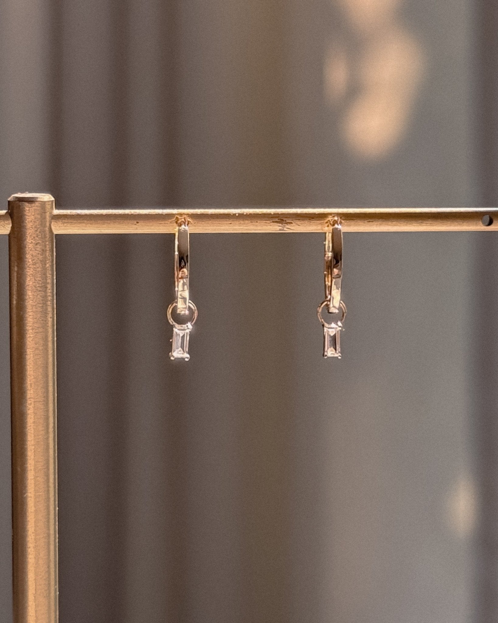 White Topaz Hoop Earring - Midori Jewelry Co.