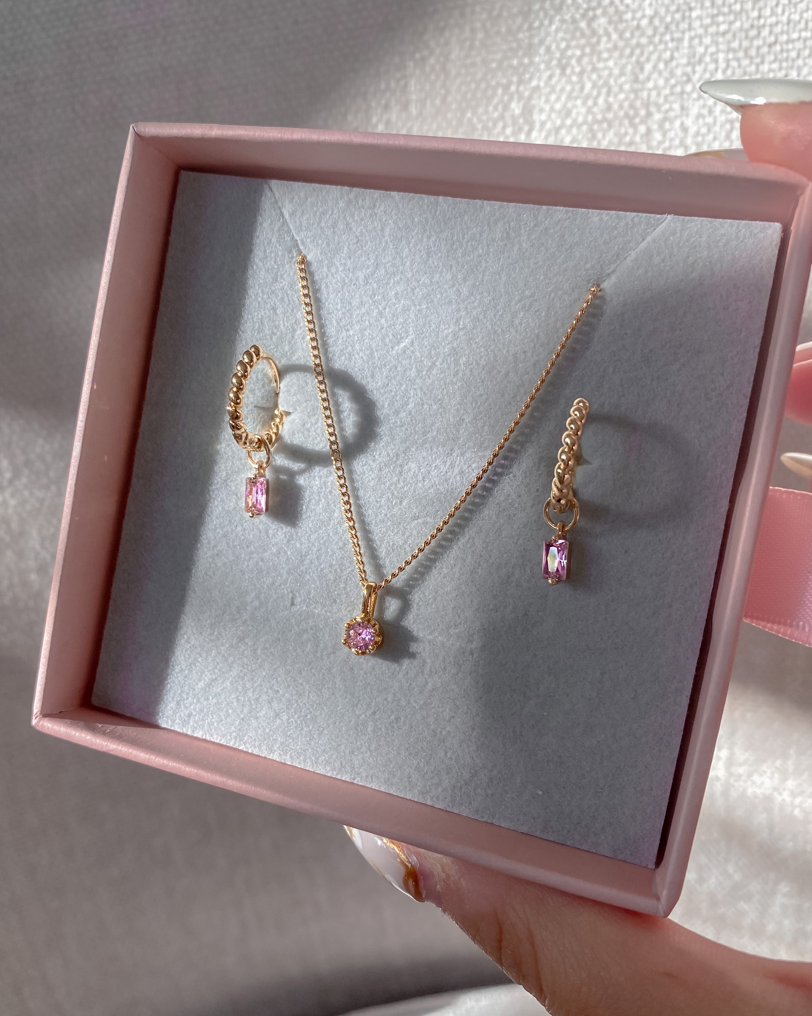 Charms Rectangle CZ Charm / Gold-Filled Midori Jewelry Co.