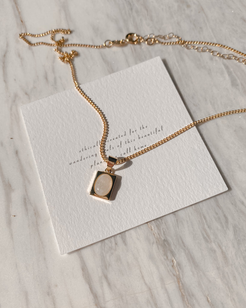 Pendant Necklaces Juno Moonstone Necklace / Gold-Filled Midori Jewelry Co.