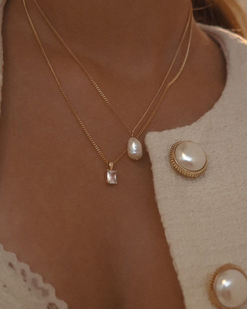 Pendant Necklaces Aurélie Pearl Necklace / Gold-Filled Midori Jewelry Co.