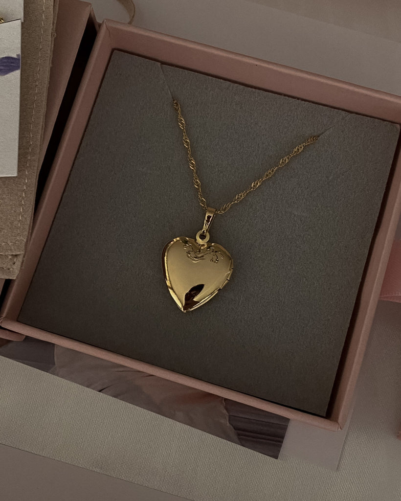 Aiko Heart Locket Necklace / Gold-Filled - Midori Jewelry Co.