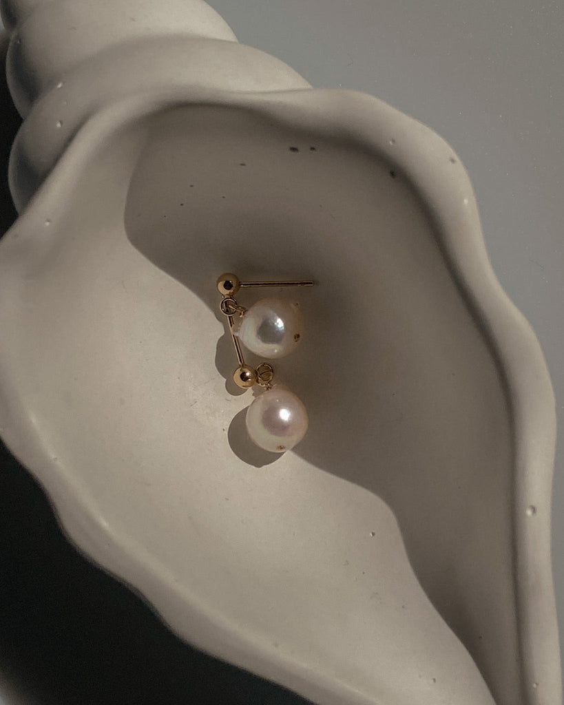 Akoya Pearl Drop Earrings / Gold-Filled - Midori Jewelry Co.