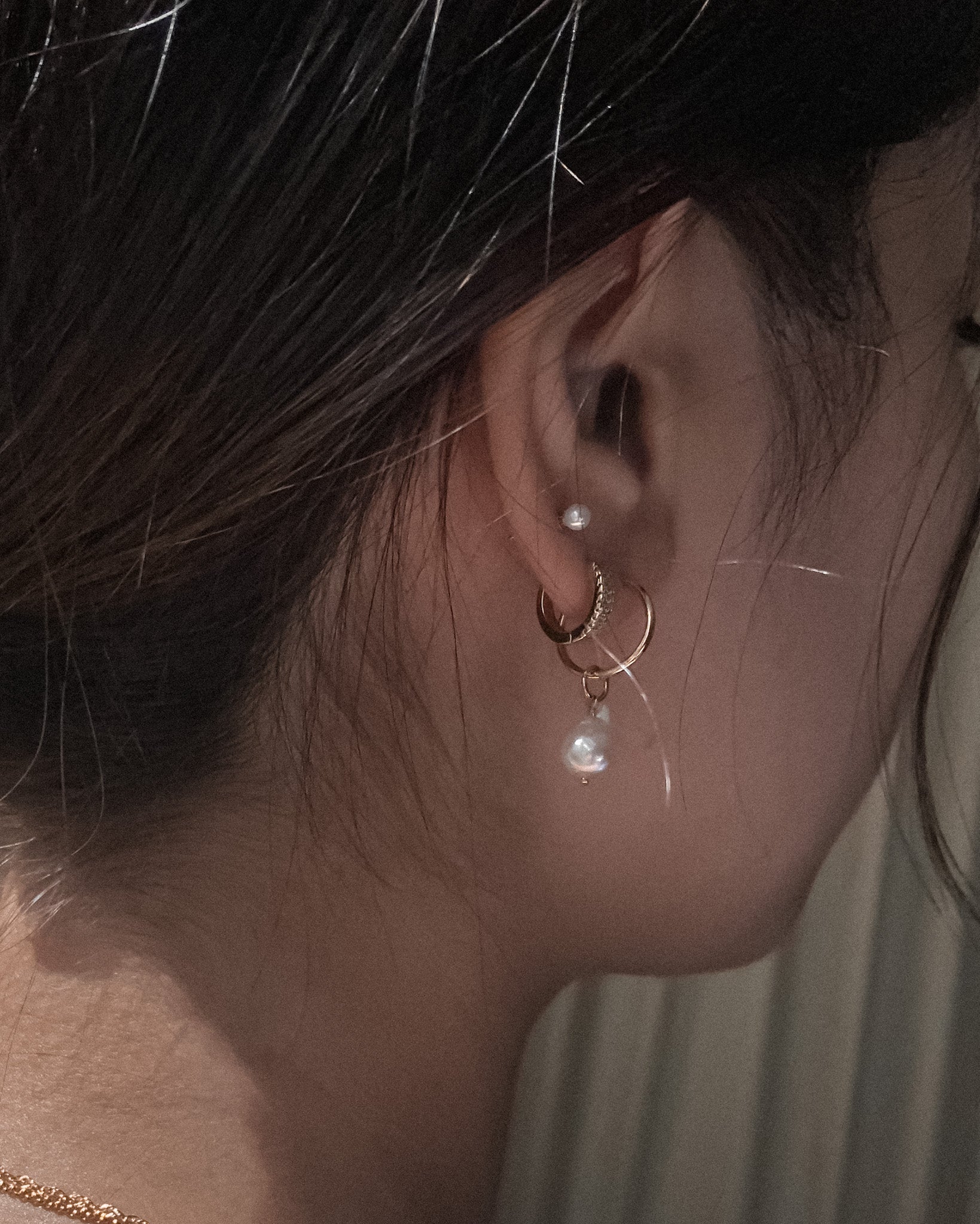 Akoya Pearl Hoop Earrings / Gold-Filled - Midori Jewelry Co.